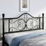 Anterrio Metal Open-Frame Bed with Butterfly Pattern Design Headboard and Footboard - Chic Decora