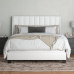 Anthoy Wingback Upholstered Bed Frame - Chic Decora