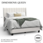 Anthoy Wingback Upholstered Bed Frame - Chic Decora