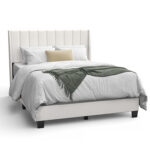 Anthoy Wingback Upholstered Bed Frame - Chic Decora