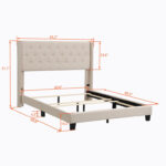 Antimony Upholstered Metal Platform Bed - Chic Decora