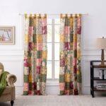 Antique Chic Patchwork Semi-Sheer Tab Top Curtain Panels (Set of 2) - Chic Decora