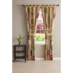 Antique Chic Patchwork Semi-Sheer Tab Top Curtain Panels (Set of 2) - Chic Decora