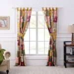 Antique Chic Patchwork Semi-Sheer Tab Top Curtain Panels (Set of 2) - Chic Decora