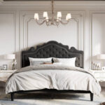 Antonious Upholstered Metal Platform Bed - Chic Decora