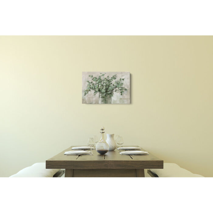 Antwann ‘Scented Eucalyptus Neutral’ by Danhui Nai, Floral Bouquet in Vase Canvas Wall Art - Chic Decora