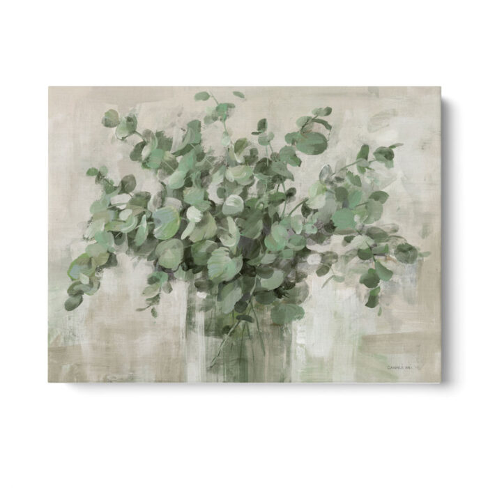 Antwann ‘Scented Eucalyptus Neutral’ by Danhui Nai, Floral Bouquet in Vase Canvas Wall Art - Chic Decora