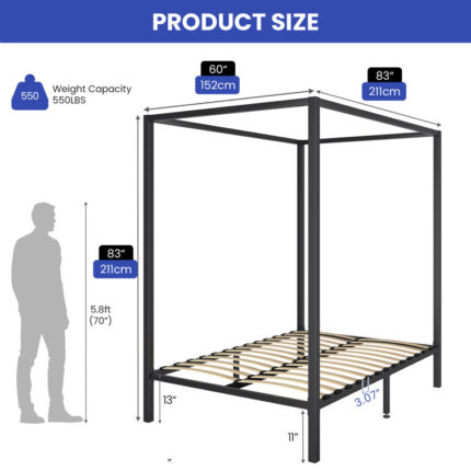 Antwon Metal Canopy Bed - Chic Decora