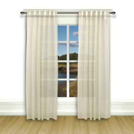 Aonan Solid Semi-Sheer Wanda Pleat Curtain Panels (Set of 2) - Chic Decora