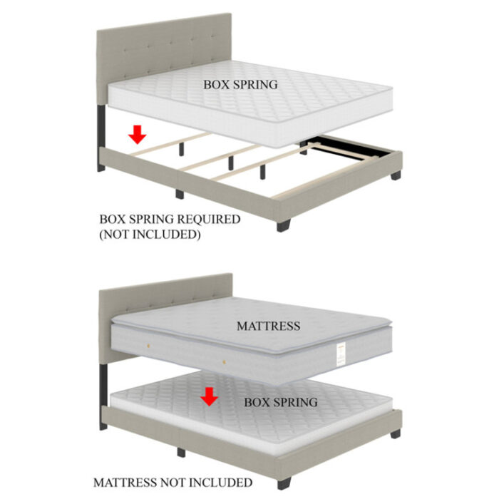 Araseli Upholstered Standard Bed - Chic Decora