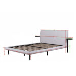 Arcola Upholstered Platform Bed with Side Tray - Chic Decora