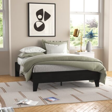 Arkoe Full Low Profile Wood Platform Bed - Chic Decora