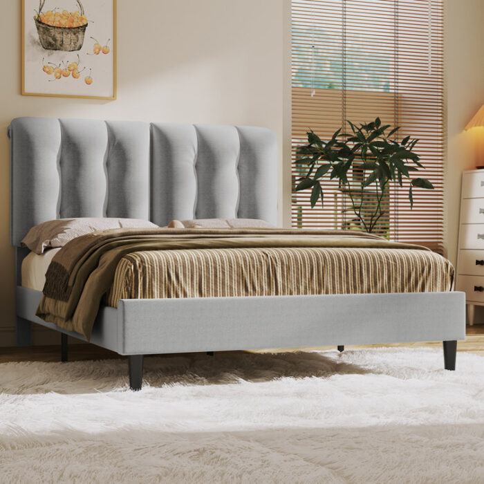 Arlet Upholstered Platform Bed - Chic Decora