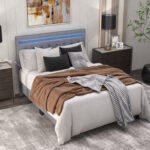 Arnetha Upholstered Platform Bed with Tufted Headboard and LED Lights - Chic Decora