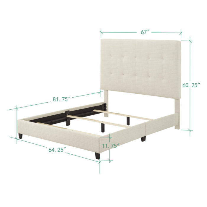 Artrina Upholstered Tufted Platform Bed - Chic Decora