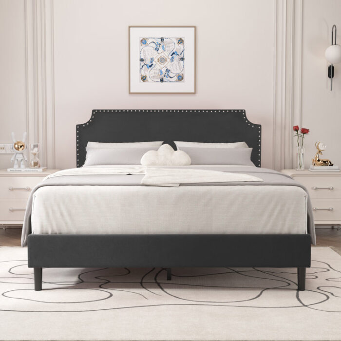 Arvada Upholstered Platform Bed - Chic Decora