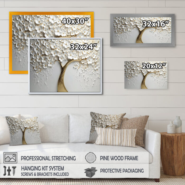 Arvia ” White Orchid Tree Garden Of Branches V “ - Chic Decora