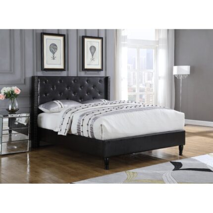 Arviso Upholstered Wingback Bed - Chic Decora