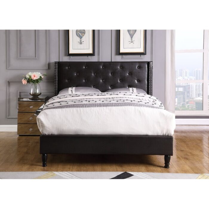 Arviso Upholstered Wingback Bed - Chic Decora