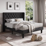 Asbey Upholstered Wingback Bed - Chic Decora