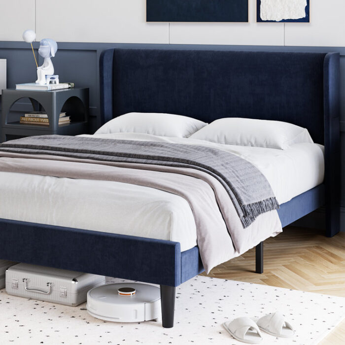 Aschraf Upholstered Platform Bed - Chic Decora