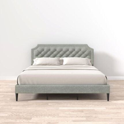 Asenet Upholstered Platform Bed - Chic Decora