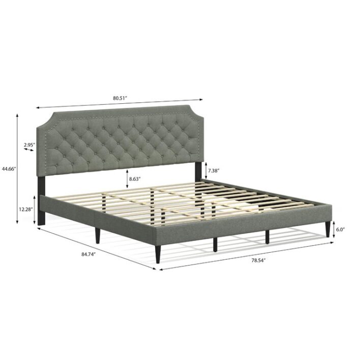 Asenet Upholstered Platform Bed - Chic Decora