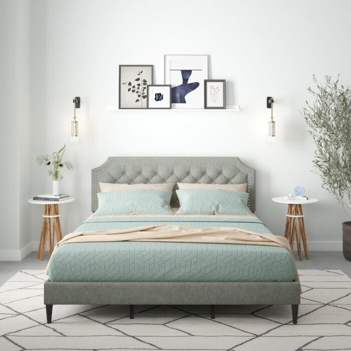 Asenet Upholstered Platform Bed - Chic Decora