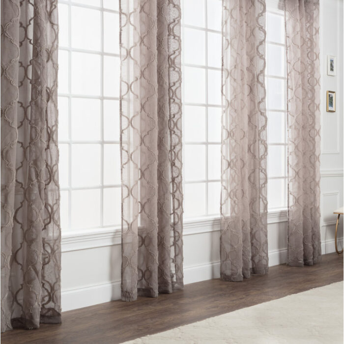 Ashat Polyester Sheer Curtain Pair (Set of 2) - Chic Decora