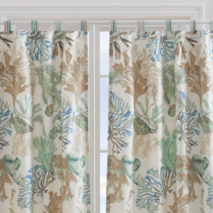 Atlantis Semi-Sheer Tab Top Curtain Panels (Set of 2) - Chic Decora