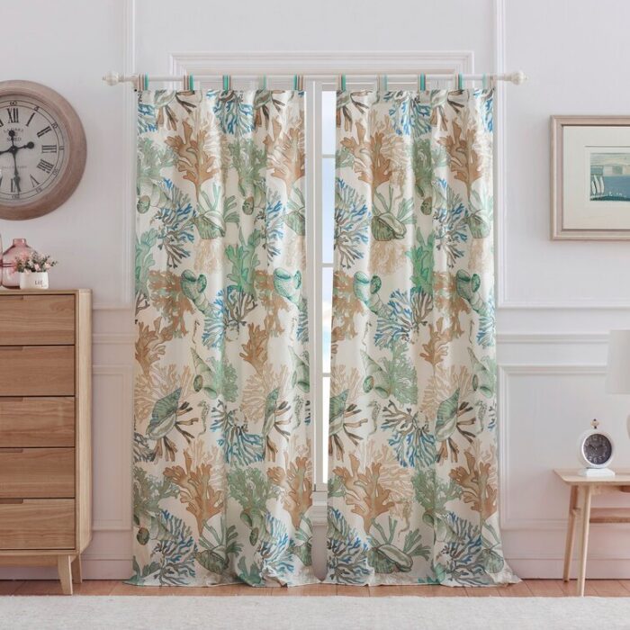 Atlantis Semi-Sheer Tab Top Curtain Panels (Set of 2) - Chic Decora