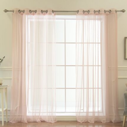 Attell Polyester Sheer Curtain Pair (Set of 2) - Chic Decora