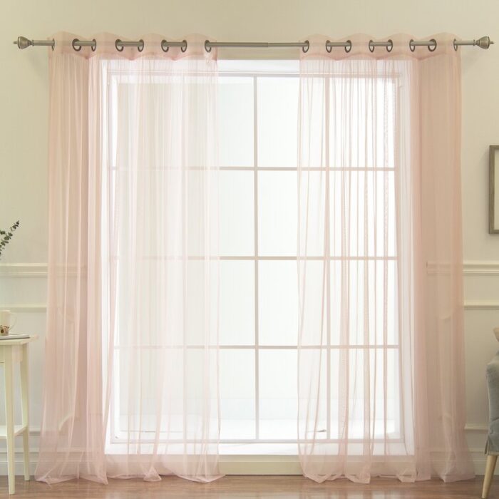 Attell Polyester Sheer Curtain Pair (Set of 2) - Chic Decora