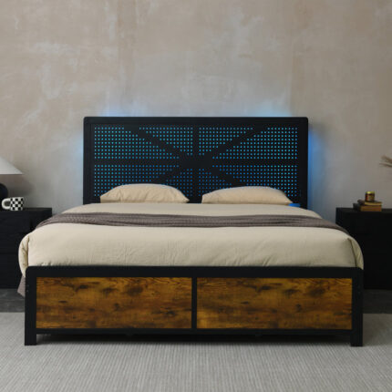 Aashay Metal Open-Frame Bed - Chic Decora