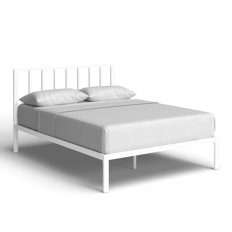 Aurigae Metal Bed with Vertical Bar Headboard - Chic Decora