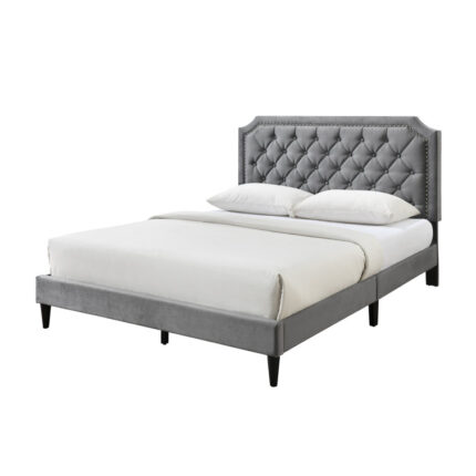 Ava Tufted Upholstered Low Profile Platform Bed - Chic Decora