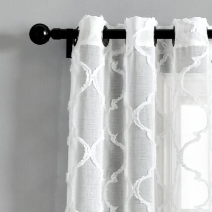 Reyna Semi Sheer Curtain Pair (Set of 2) - Chic Decora