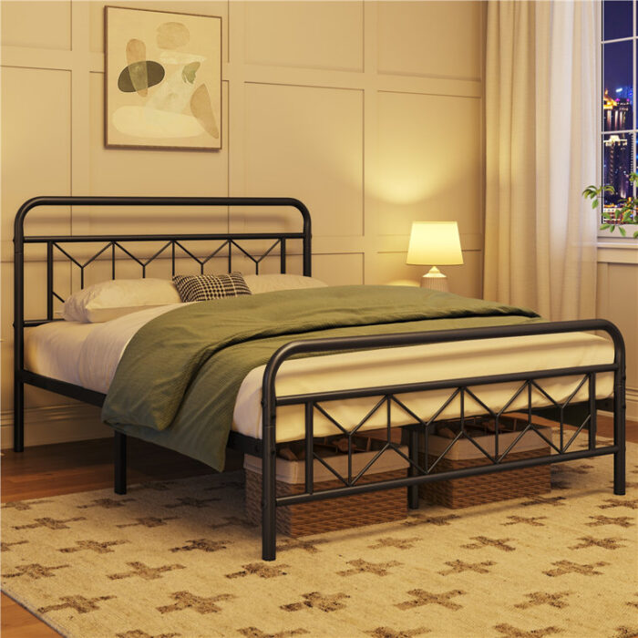 Aylena Metal Open-Frame Bed - Chic Decora