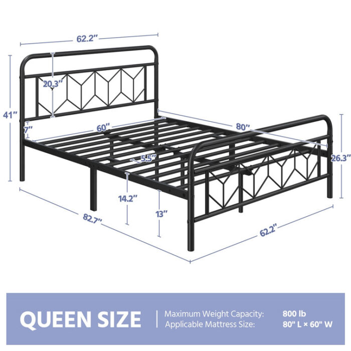 Aylena Metal Open-Frame Bed - Chic Decora