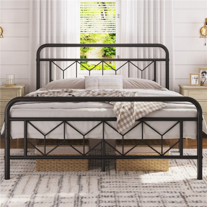 Aylena Metal Open-Frame Bed - Chic Decora