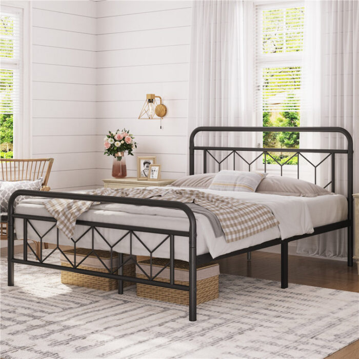 Aylena Metal Open-Frame Bed - Chic Decora