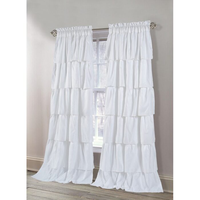 Azariah Polyester Semi Sheer Curtain Pair (Set of 2) - Chic Decora