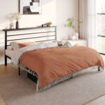 Azaruddin Metal Storage Platform Bed with Headboard Shelf - Chic Decora