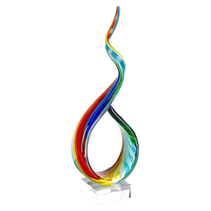 Azor 19″ Murano Glass Modern Abstract Tabletop Sculpture - Chic Decora