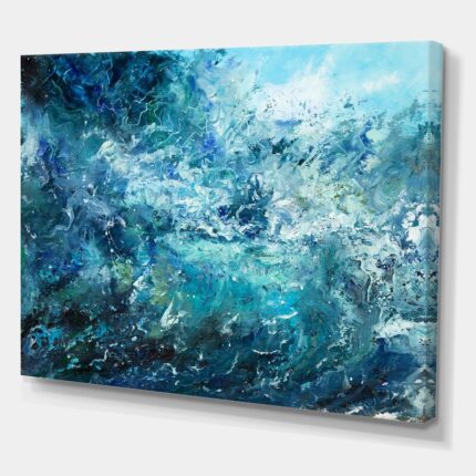 Balfor Wild Blue Ocean Waves V – Painting on Canvas - Chic Decora