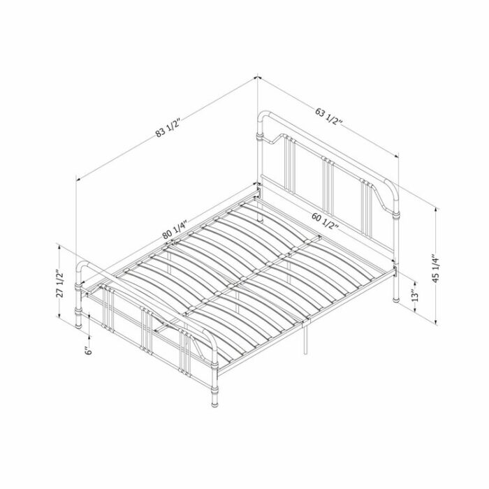 Balka Platform Metal Bed - Chic Decora