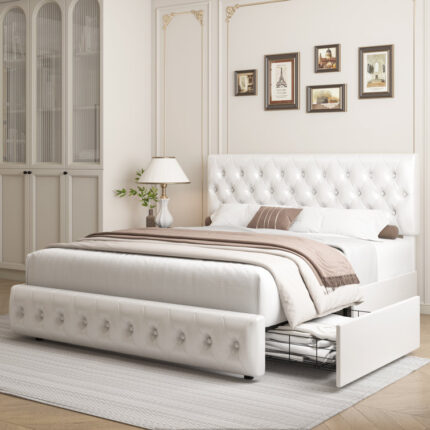 Ballycor Upholstered Metal Bed - Chic Decora