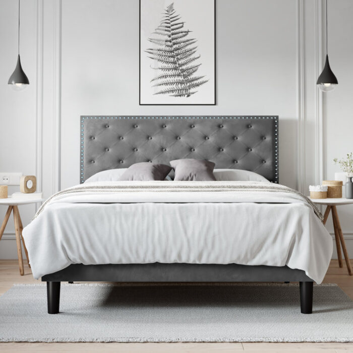 Basnett Upholstered Platform Bed - Chic Decora