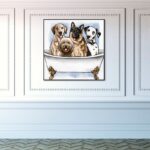 Bath and Laundry Big Pups in The Tub Graphic Art on Canvas - Chic Decora