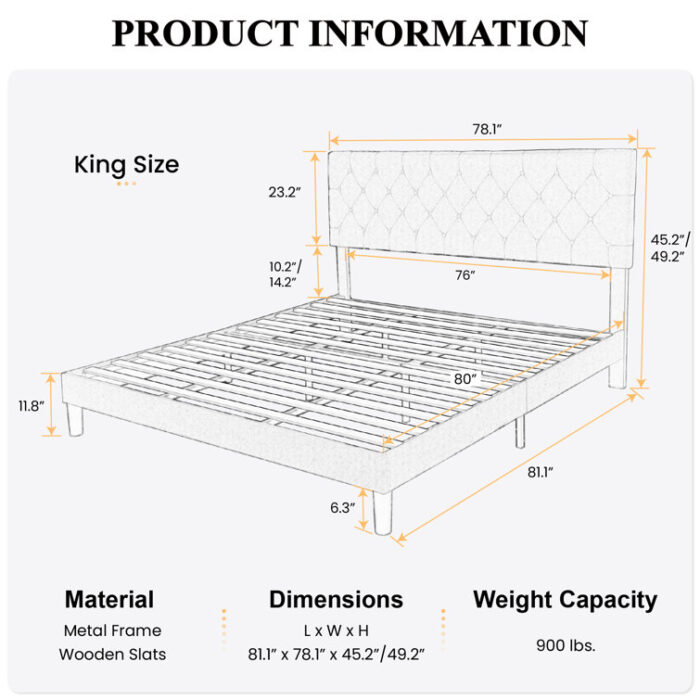 Bayles Upholstered Platform Bed - Chic Decora